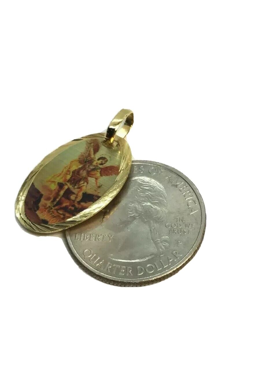 St. Michael Archangel Pendant -  San Miguel 18K Gold Plated with 20 inch Chain