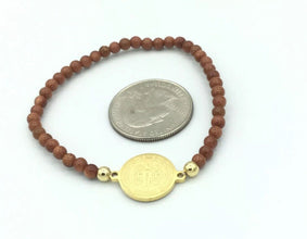 Saint St Benedict Bracelet Adjustable Medal Pulsera De San Benito Venturina Bead