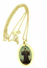 18K St. Charbel Catholic Medal pendant necklace Gold Plated San Charbel Medalla