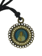 Virgen de la Rosa Mística Necklace Religious Catholic Pendant.Christian Medal