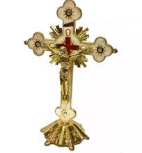  Beige & Gold Catholic Altar Standing Wall Jesus  Crucifix INRI Jerusalem 8.2