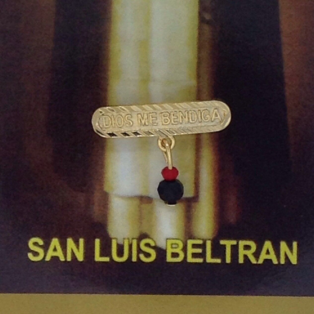 18k Gold Plated Simulated Azabache Evil Eye Protection Baby Pin DIOS ME BENDGA 