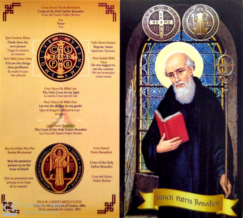 St.Saint Benedict Medal Red Cloth Scapular Necklace escapulario de San Benito