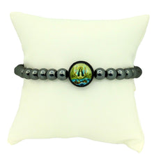 Caridad Del Cobre medal black Hematite Men's Adjustable bracelet  Pulsera María