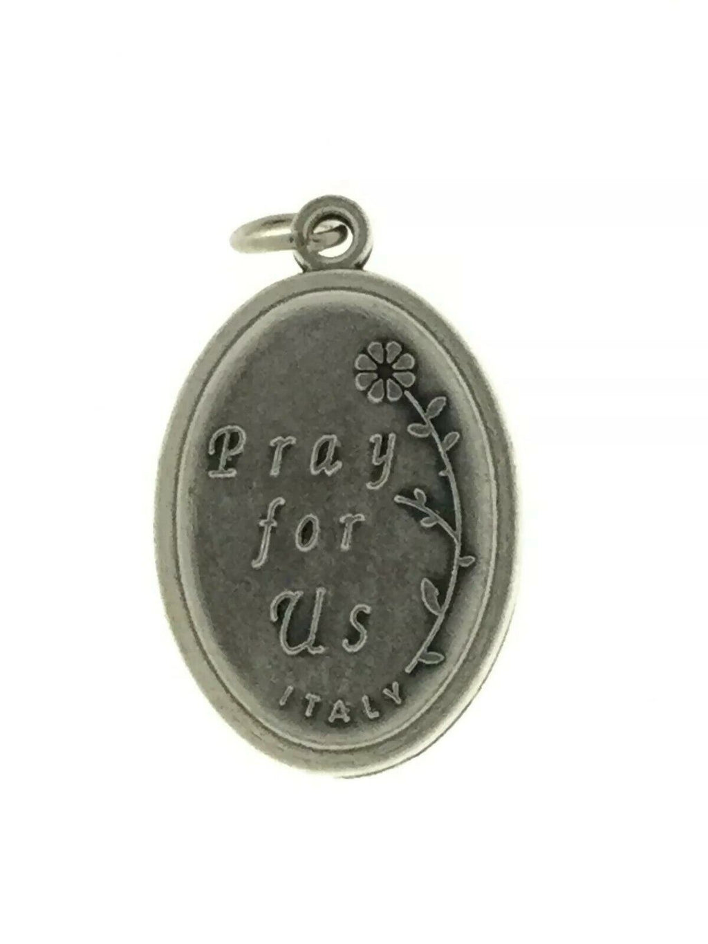  6 Virgen Caridad del Cobre 7/8" x 5/8" Silver Oxidized Medals FREE Prayer card 