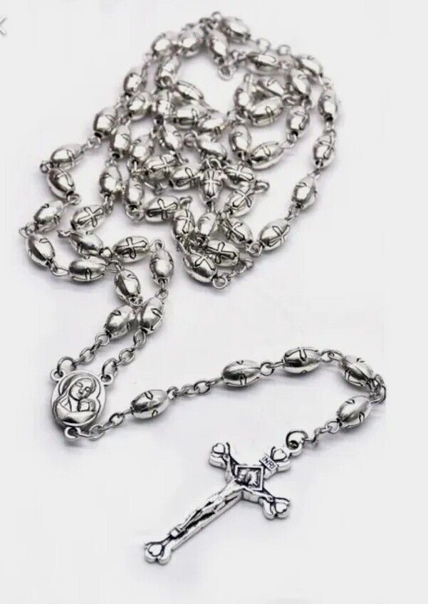Blessed Catholic Rosary Necklace Pendant  Jerusalem Catholic Holy Soil Crucifix