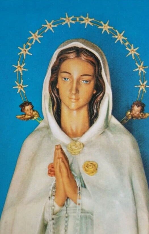 Rosa Mística Catholic Medal Hanging Pearl Traveler's One Decade Auto Rosary 7" 