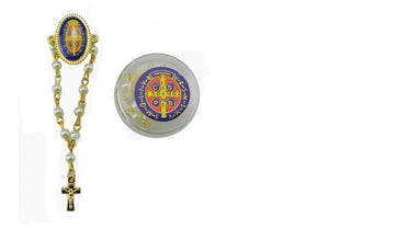 Wholesale Saint St Benito Rosary Lapel Pin - Saint Benedict Medal Lot of 12 Cruz
