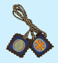 St.Saint Benedict Medal brown Cloth Scapular Necklace escapulario de San Benito