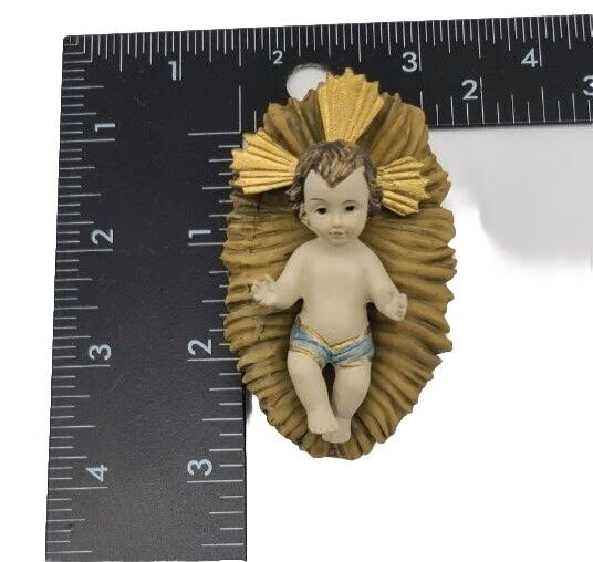 2 Inch Baby Jesus Crib Christmas Nativity Scene Niño Jesus Figurine Gift 