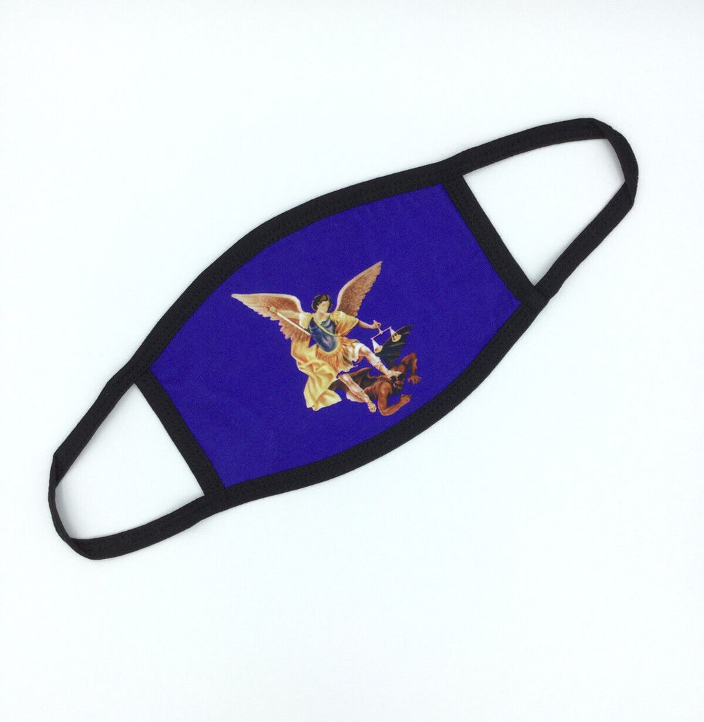 Saint Michael the Archangel Angel Catholic Face Mask Cover San Miguel Arcángel
