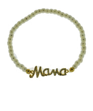 Mamá Acrylic White Pearl Stretch Bracelet Mothers'day GIFT Regalo para Mamá 