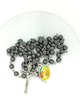 Virgen de Coromoto Rosary Venezuela Hematite Beads Necklace Prayer Card 