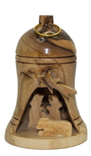 Carved Handmade Wooden Bell Christmas Ornament Nativity Scene Holy Land 3.5