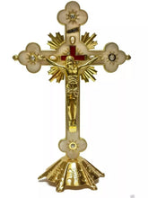  Beige & Gold Catholic Altar Standing Wall Jesus  Crucifix INRI Jerusalem 8.2