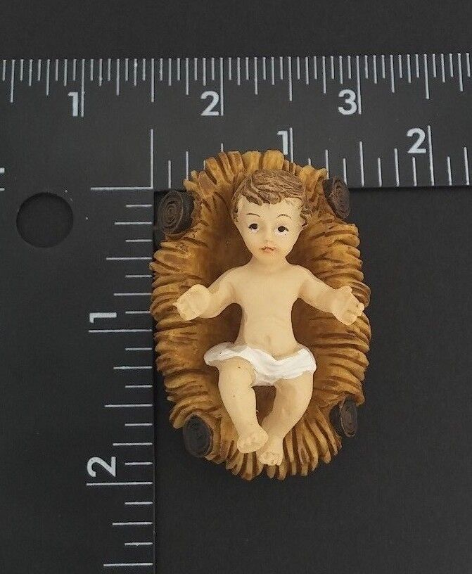 Baby Jesus Crib 2" Figurine Christmas Holiday Gift Jesus nativity set Bethlehem.