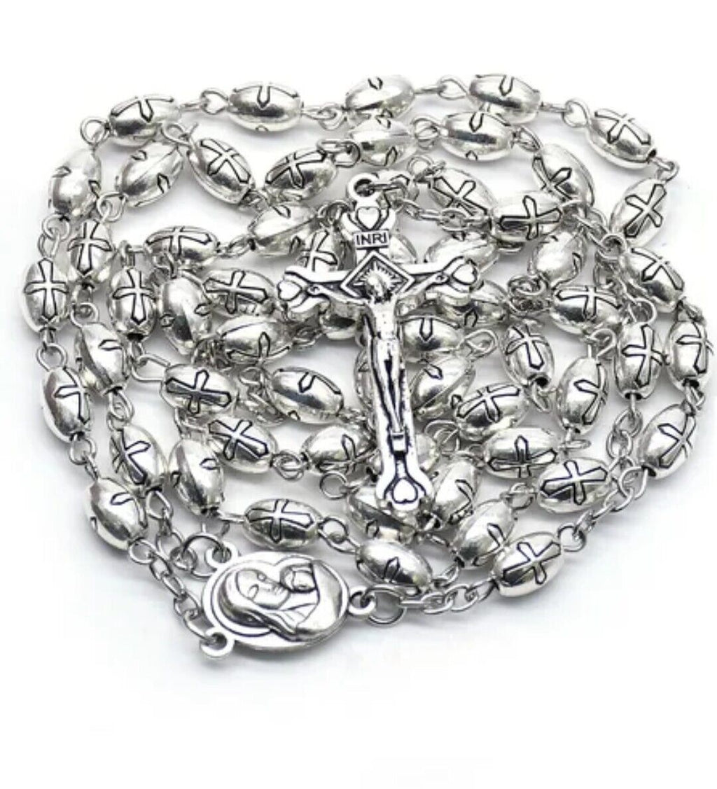 Blessed Catholic Rosary Necklace Pendant  Jerusalem Catholic Holy Soil Crucifix