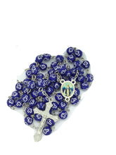 Catholic Rosary Necklace Blue Virgin Mary of Grace Virgen Milagrosa CROSS Jesus