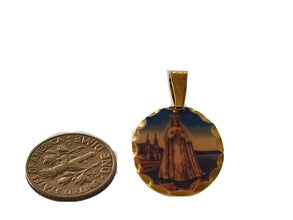 Virgen Del Valle Venezuela Our Lady of the Valley 18k Gold Plated Medal Necklace