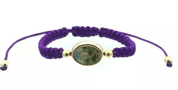 St.Saint Lazarus Bracelet San Lázaro Pulsera Morada Oval Purple Babalú-Ayé 