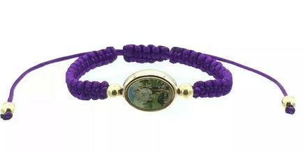 St.Saint Lazarus Bracelet San Lázaro Pulsera Morada Oval Purple Babalú-Ayé 