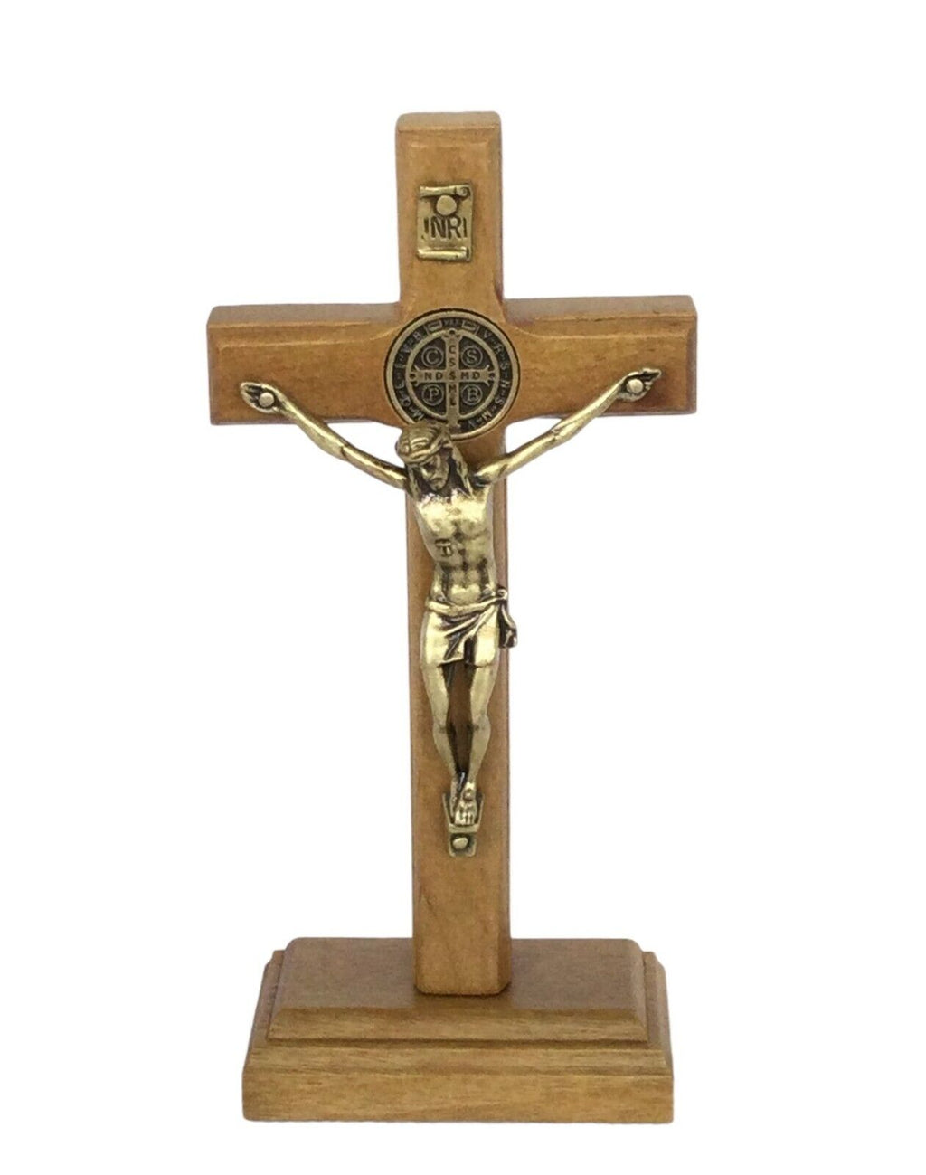 5.5" Wood Standing Table Wall Cross Crucifix Home Altar Shrine  Catholic Benito 