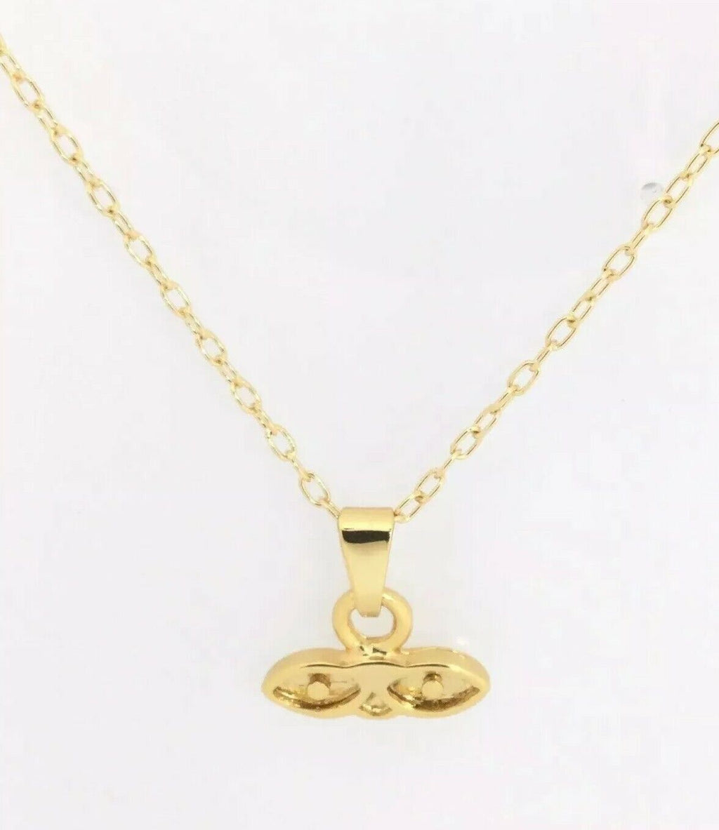 18K GOLD PLATED GOLD ENAMEL ST LUCY LUCIA EVIL EYE PROTECTION PENDANT BABY NECKL