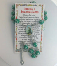 St.Saint JUDE GREEN CATHOLIC  ROSARY Necklace San Judas Rosario oración 🙏