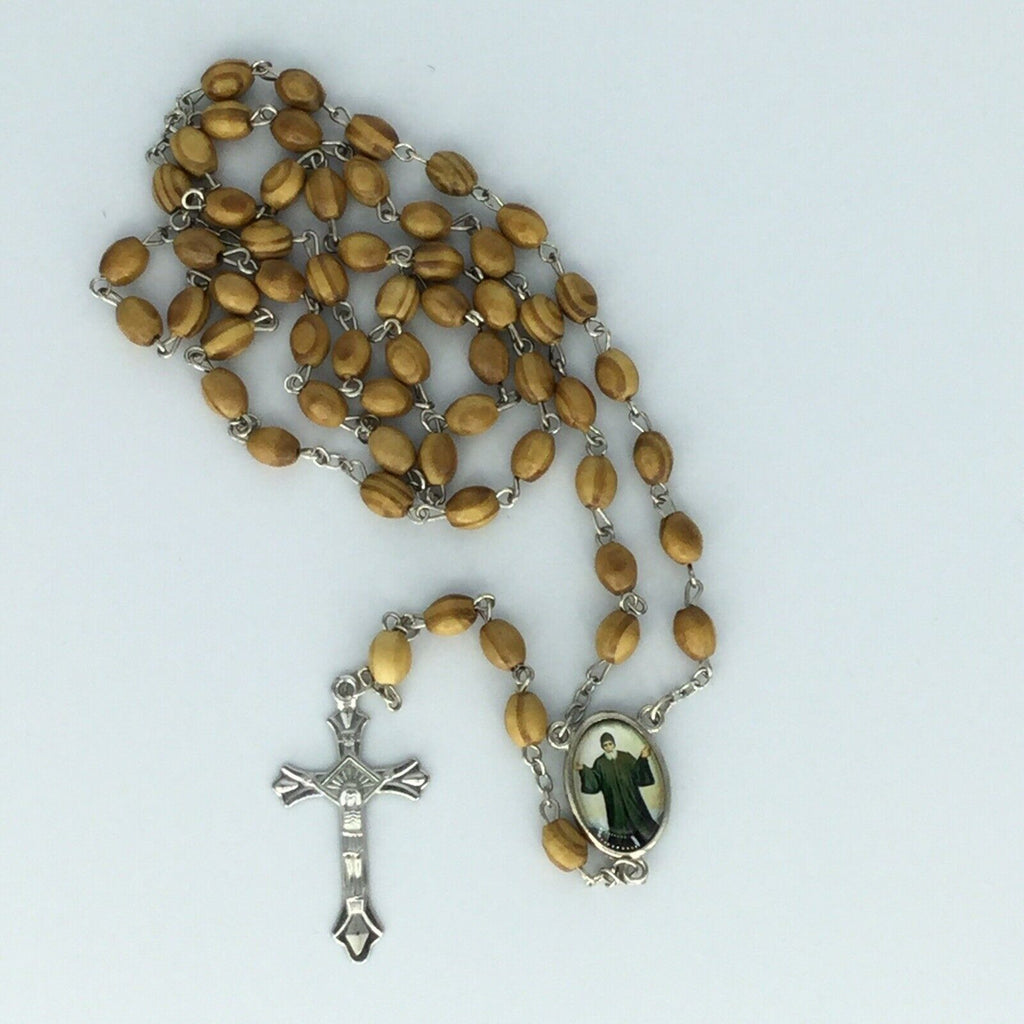 Saint Charbel Catholic Rosary olive wood Jerusalem San Charbel Rosario de madera