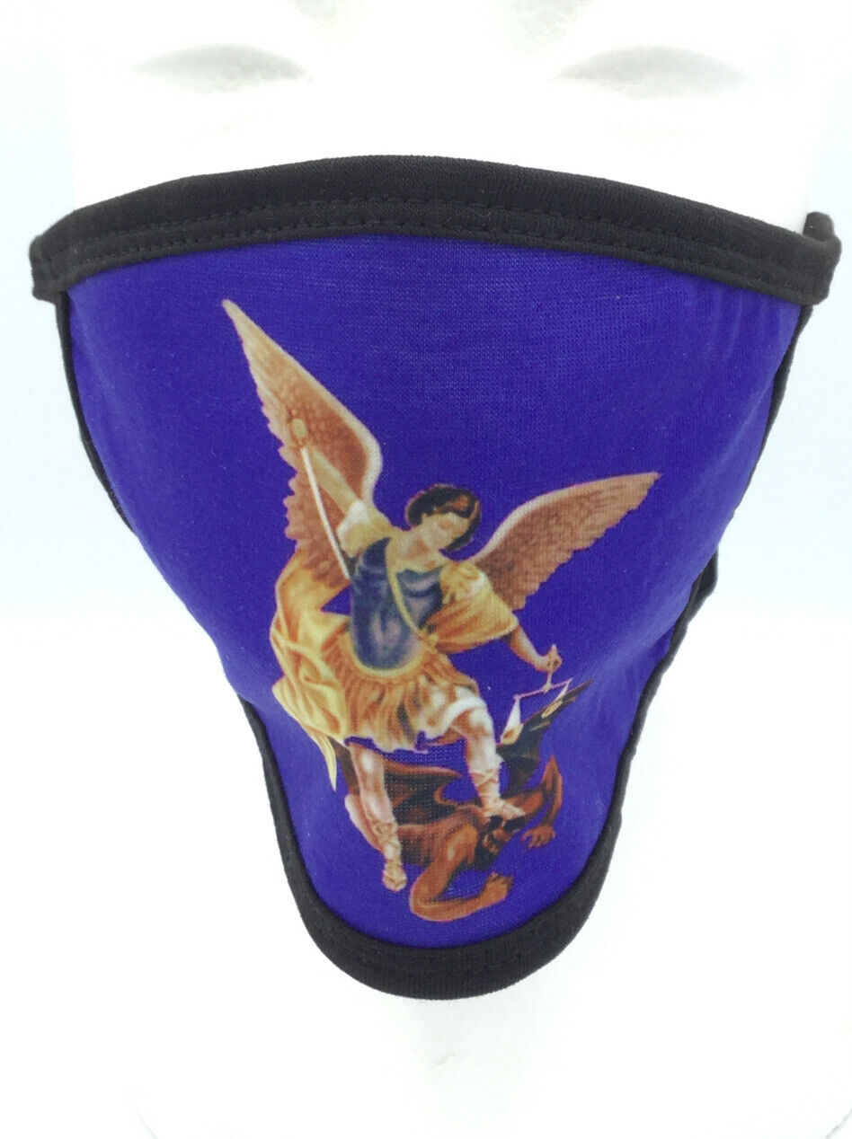 Saint Michael the Archangel Angel Catholic Face Mask Cover San Miguel Arcángel
