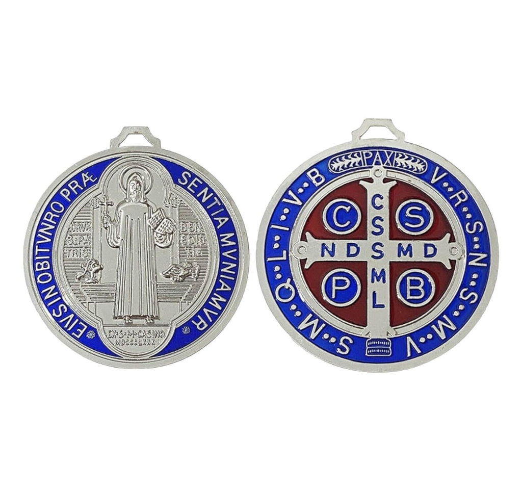 Huge St BENEDICT Medal Protection Excorism's St.Saint Medal 5” Enamel Wall Medal