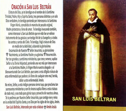 6 San Luis Beltran Estampa laminada Oracion Niños Protección Cuba Spanish Prayer