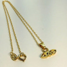 18K GOLD PLATED GOLD ENAMEL ST LUCY LUCIA EVIL EYE PROTECTION PENDANT BABY NECKL