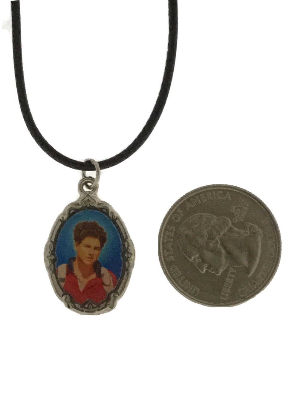 Carlo Acutis Oval Medal Catholic Necklace Black Cord Beads Healing Beato Prayer