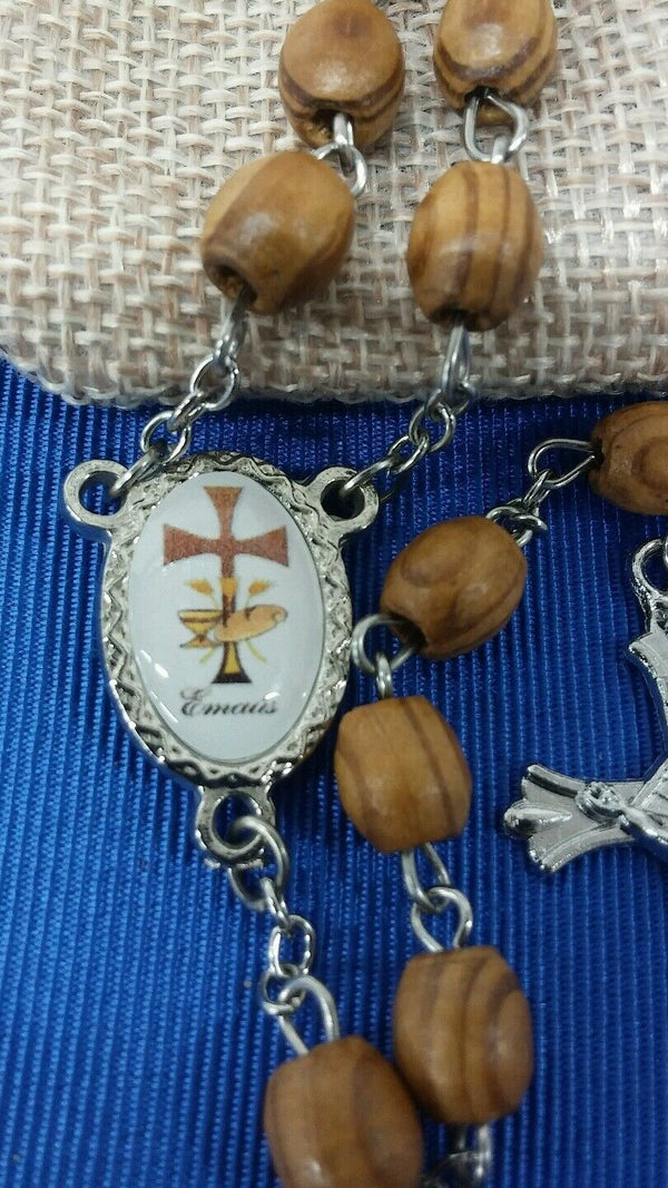 Emmaus Rosary beads Olive wood made in Jerusalem /Rosario de Emmaus