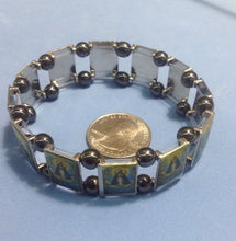 religious catholic Caridad del Cobre stainless steel Bracelet hematite stretch