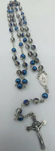 Miraculous Medal Saint Benedict Cross Blue Catholic Rosary Necklace Milagrosa 