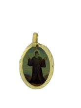 18K St. Charbel Catholic Medal pendant necklace Gold Plated San Charbel Medalla