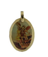 St. Michael Archangel Pendant -  San Miguel 18K Gold Plated with 20 inch Chain