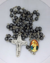 Hematite Rosary Necklace Jerusalem Round Catholic Virgen Schoenstatt  La Mater