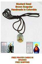 Mustard Seed Scapular Sacred Heart of Jesus & Mt Carmel Escapulario de Mostaza 