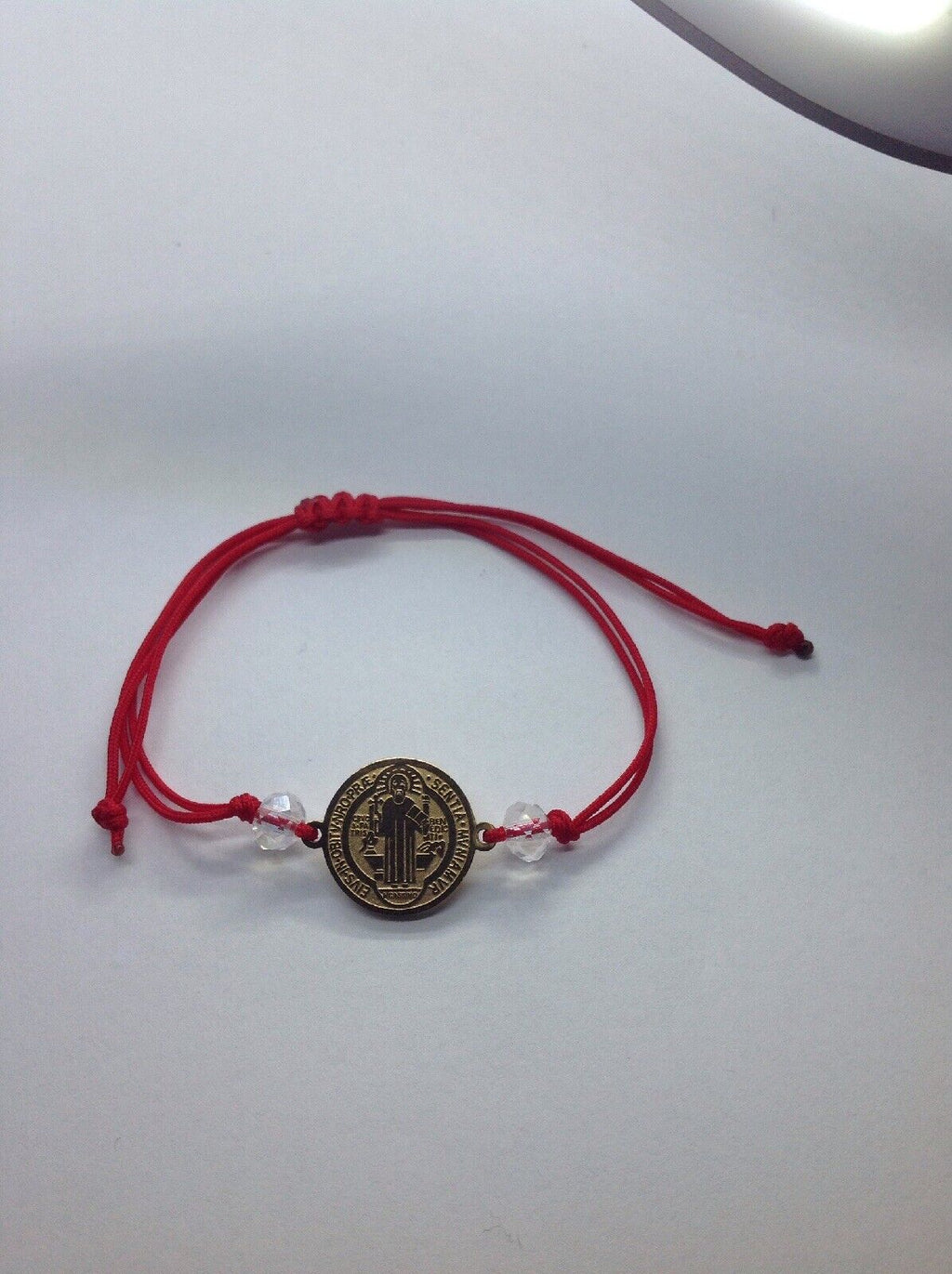 Saint St Benedict Bracelet Adjustable Red Cord Medal Pulsera Roja de San Benito