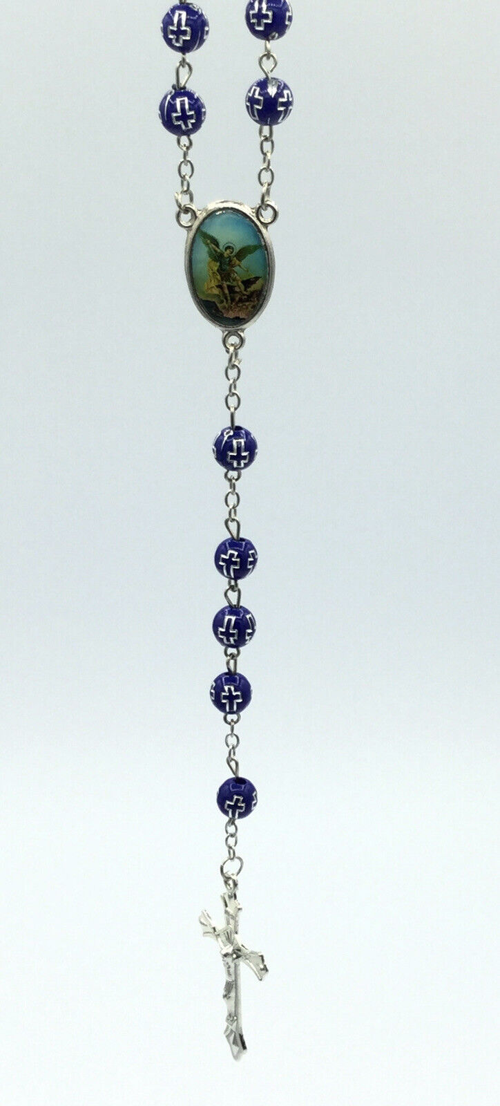 Saint St.Michael Archangel Blue  Rosary San Miguel arcángel Necklace Protection