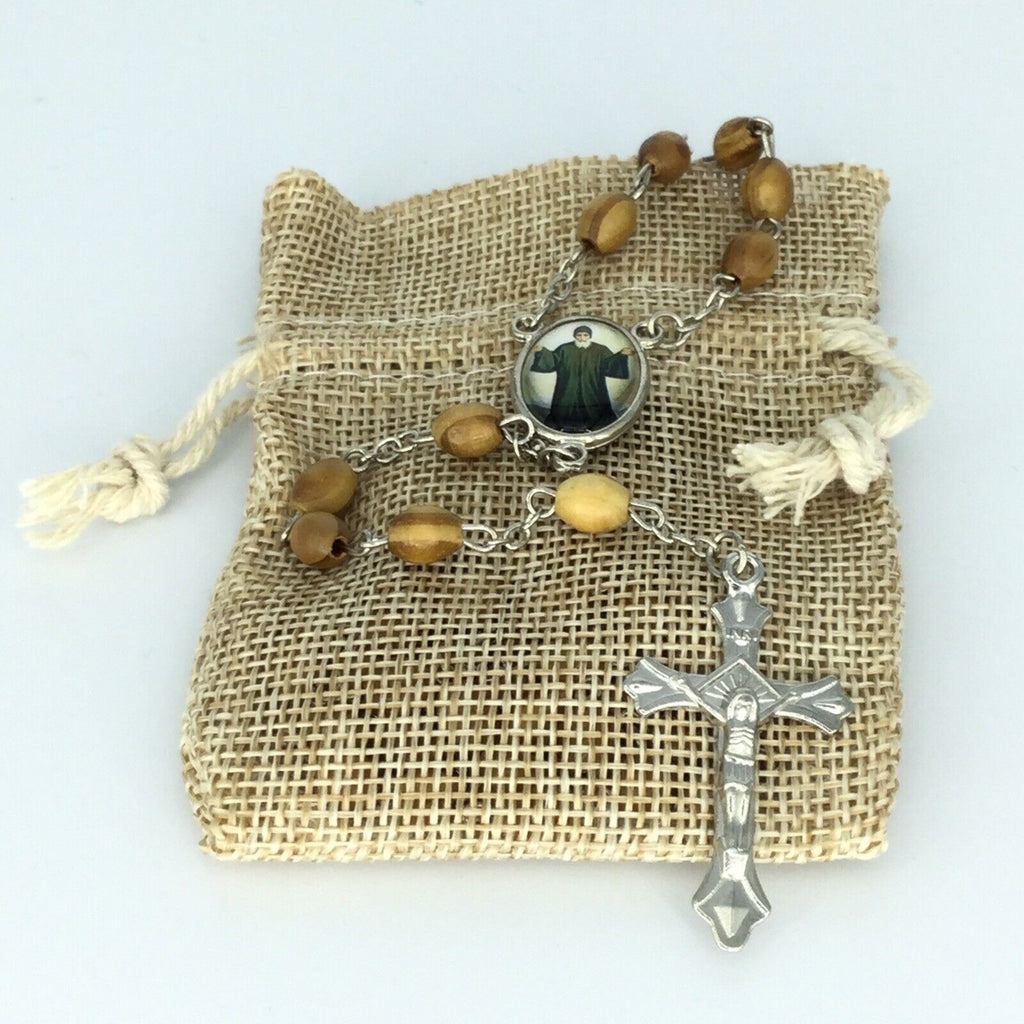 Saint Charbel Catholic Rosary olive wood Jerusalem San Charbel Rosario de madera