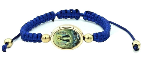 PULSERA DE LA CARIDAD DEL COBRE LADY OF CHARITY Blue BRACELET CATHOLIC CHARM 