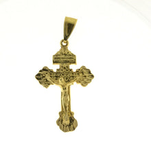 18K Yellow Gold Plated Cross Crucifix Religious JESUS  Pendant Charm Protection