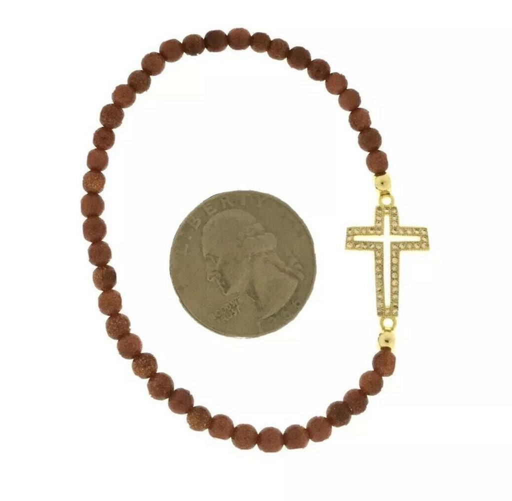 Venturina Beads Women's Gold-plated JESUS Cross Religious Christian bracelet