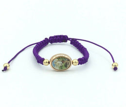 St.Saint Lazarus Bracelet San Lázaro Pulsera Morada Oval Purple Babalú-Ayé 