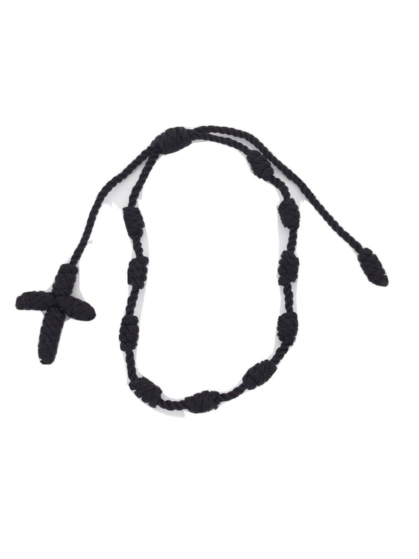 2 X Lucky Charms Rosary Black Bracelet Pulsera Decenario,Cross Bracelet Knotted 