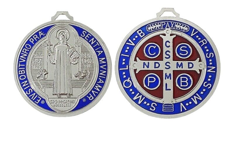 Huge St BENEDICT Medal Protection Excorism's St.Saint Medal 5” Enamel Wall Medal